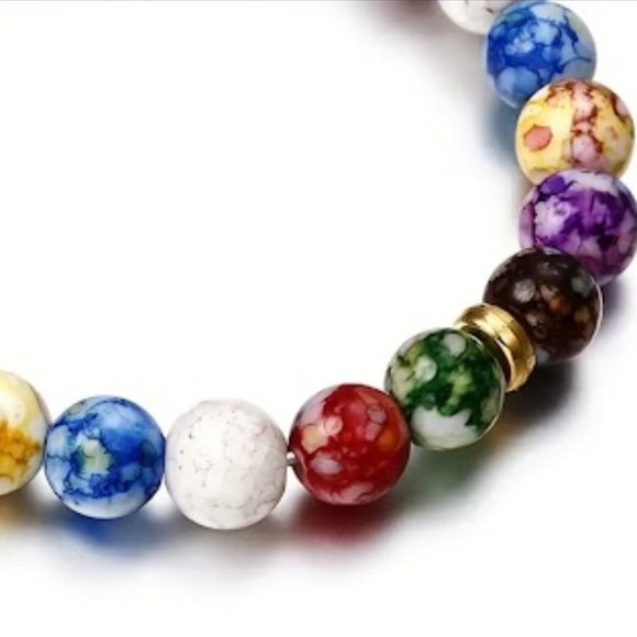 1pc 7 Color Chakra Energy 8mm Natural Stone Bracelet - Picture 3 of 5